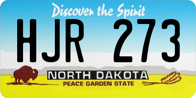 ND license plate HJR273