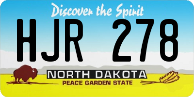 ND license plate HJR278