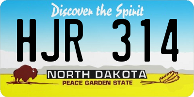 ND license plate HJR314