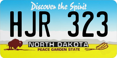 ND license plate HJR323