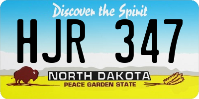 ND license plate HJR347