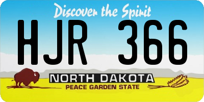 ND license plate HJR366