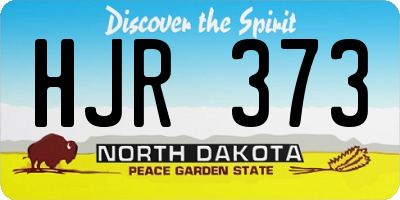 ND license plate HJR373