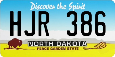 ND license plate HJR386