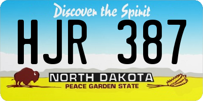 ND license plate HJR387