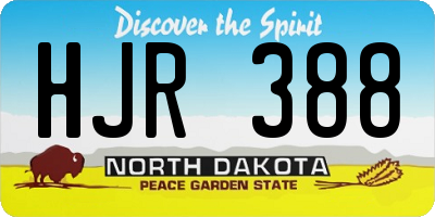ND license plate HJR388