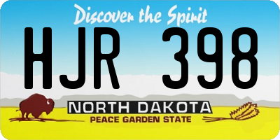 ND license plate HJR398