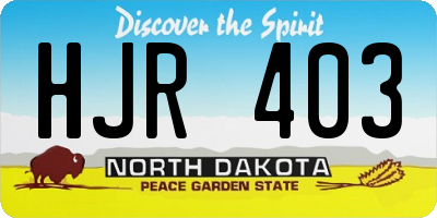 ND license plate HJR403