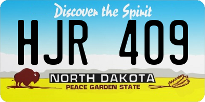 ND license plate HJR409