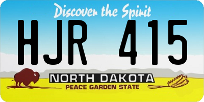 ND license plate HJR415