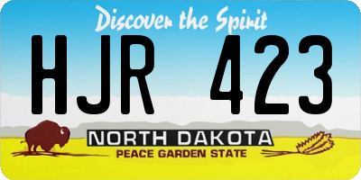 ND license plate HJR423