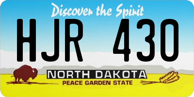 ND license plate HJR430