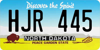 ND license plate HJR445
