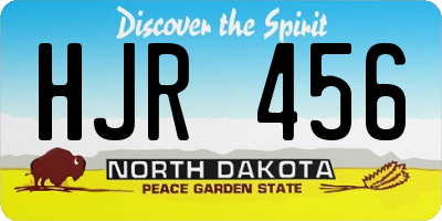 ND license plate HJR456