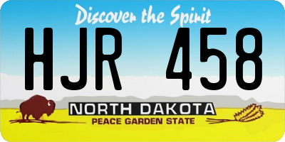 ND license plate HJR458
