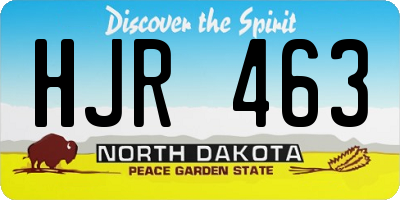 ND license plate HJR463