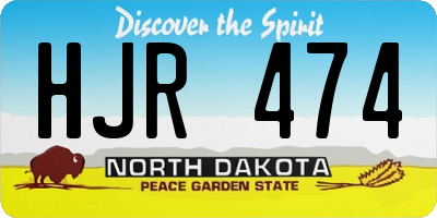 ND license plate HJR474