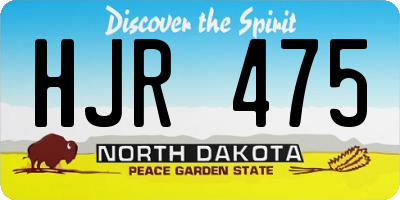 ND license plate HJR475