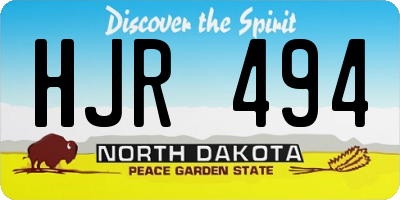 ND license plate HJR494