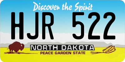 ND license plate HJR522