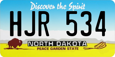 ND license plate HJR534