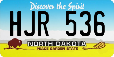 ND license plate HJR536
