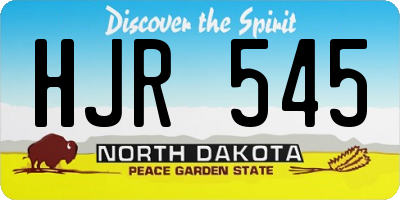 ND license plate HJR545
