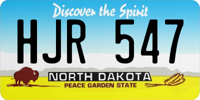 ND license plate HJR547