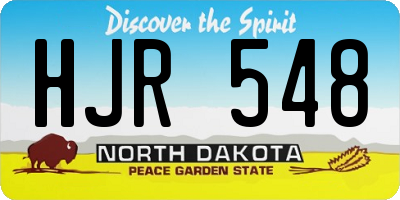 ND license plate HJR548