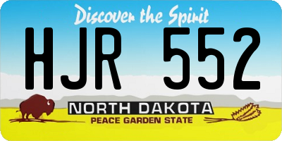 ND license plate HJR552
