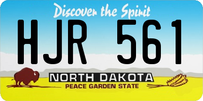 ND license plate HJR561