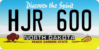 ND license plate HJR600