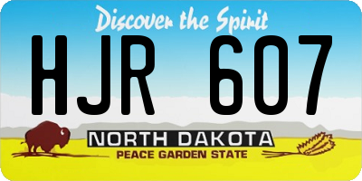 ND license plate HJR607