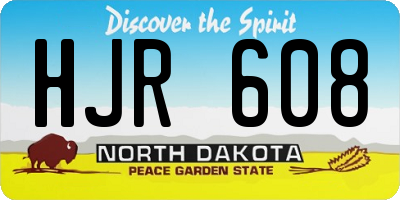 ND license plate HJR608