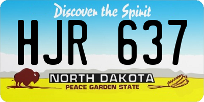 ND license plate HJR637