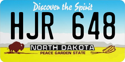 ND license plate HJR648