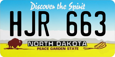 ND license plate HJR663