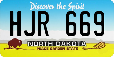 ND license plate HJR669