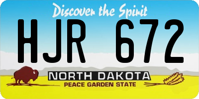 ND license plate HJR672