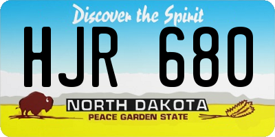 ND license plate HJR680