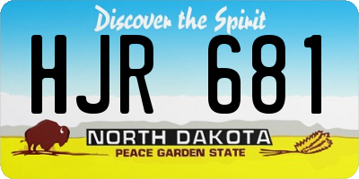 ND license plate HJR681
