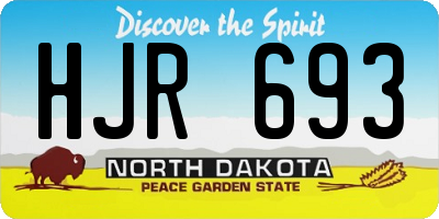 ND license plate HJR693