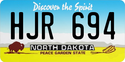 ND license plate HJR694
