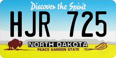 ND license plate HJR725