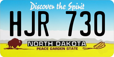 ND license plate HJR730