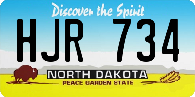 ND license plate HJR734