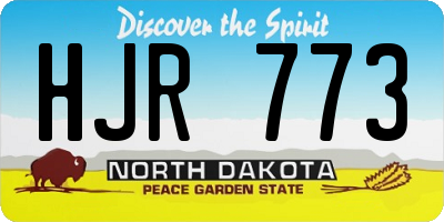 ND license plate HJR773