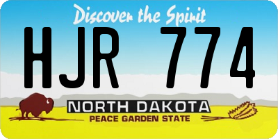 ND license plate HJR774