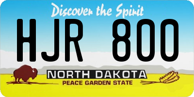ND license plate HJR800