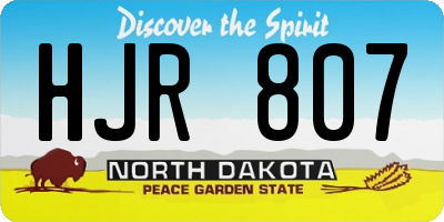 ND license plate HJR807